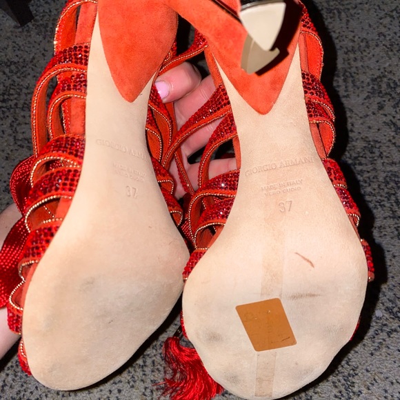 red Armani crystal sandals - Picture 3 of 8